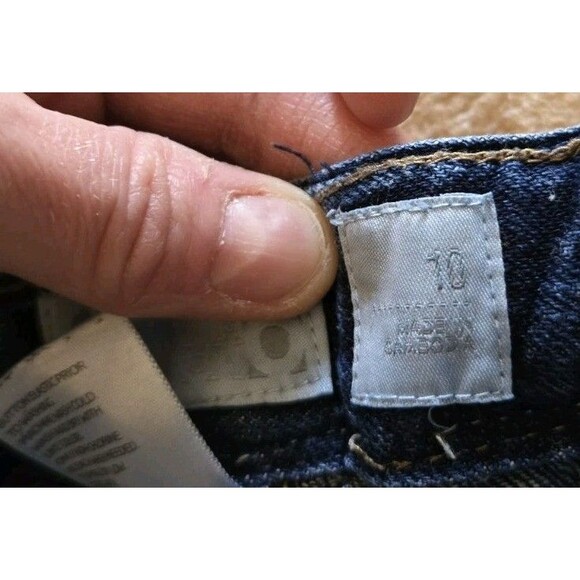 Old Navy Cropped Blue Jeans Girls Sz 10 Cotton Capri Pants Med Wash Adjustable - Picture 13 of 15